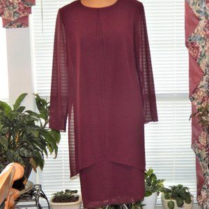 EUC URSULA of SWITZERLAND Wine Purple Dress Mother of Bride S 8